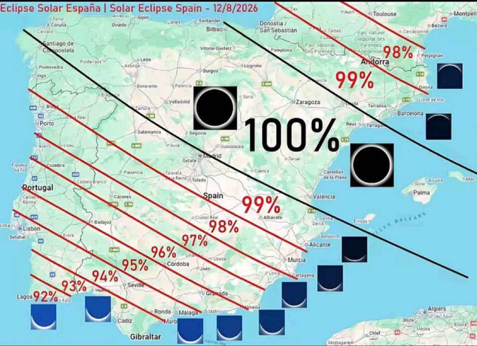Total solar eclipse: Ten top vantage points to watch the rare phenomenon on the Vega Baja