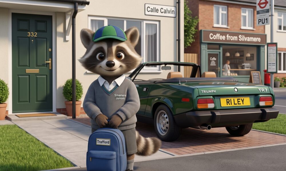 Trafford, the N332 Road Safety Raccoon goes to school