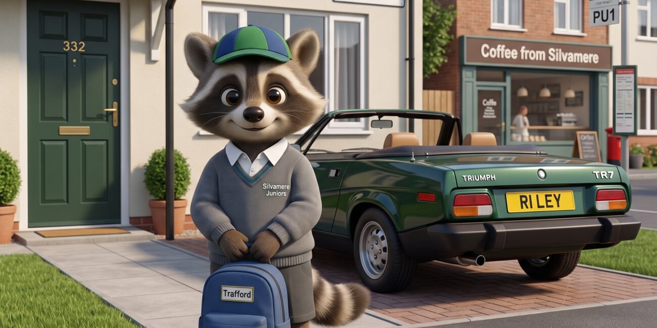 Trafford, the N332 Road Safety Raccoon goes to school
